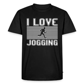 J’adore faire du jogging - T-shirt Premium bio Homme - noir - Devant - Nico (187cm)