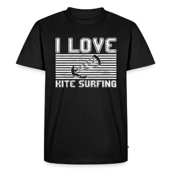 I love kite surfing - Men's Premium Organic T-Shirt - black - Front - Nico (187cm)