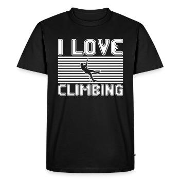 I love climbing - Men's Premium Organic T-Shirt - black - Front - Nico (187cm)