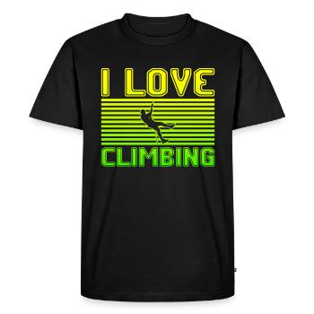 I love climbing - Men's Premium Organic T-Shirt - black - Front - Nico (187cm)