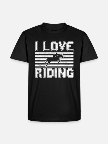 I love riding - Men's Premium Organic T-Shirt - black