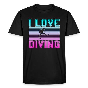 I love diving - Men's Premium Organic T-Shirt - black - Front - Nico (187cm)