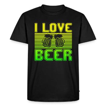 J’adore la bière - T-shirt Premium bio Homme - noir - Devant - Nico (187cm)