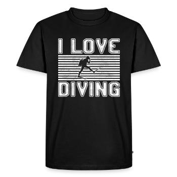 I love diving - Men's Premium Organic T-Shirt - black - Front - Nico (187cm)