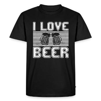 J’adore la bière - T-shirt Premium bio Homme - noir - Devant - Nico (187cm)