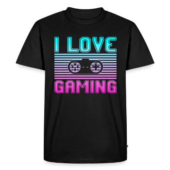 I love gaming - Men's Premium Organic T-Shirt - black - Front - Nico (187cm)