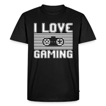 I love gaming - Men's Premium Organic T-Shirt - black - Front - Nico (187cm)