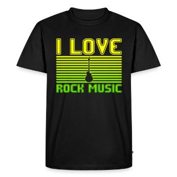 J’adore la musique rock - T-shirt Premium bio Homme - noir - Devant - Nico (187cm)