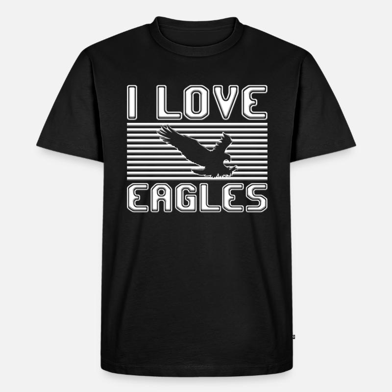 I love eagles - Männer Premium Bio T-Shirt - Schwarz