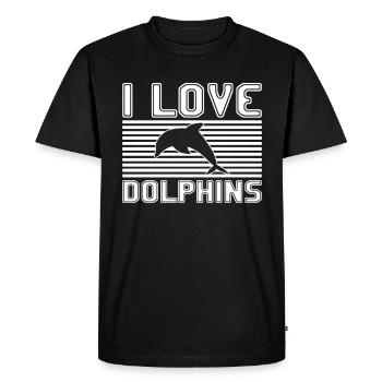 I love dolphins - Men's Premium Organic T-Shirt - black - Front - Nico (187cm)