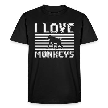 I love monkeys - Men's Premium Organic T-Shirt - black - Front - Nico (187cm)