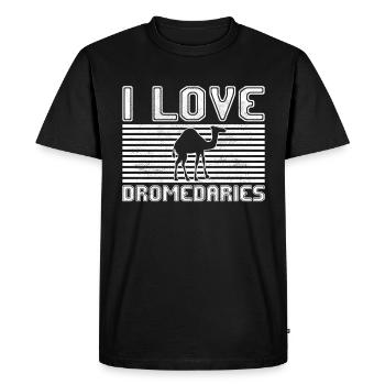 I love dromedaries - Men's Premium Organic T-Shirt - black - Front - Nico (187cm)