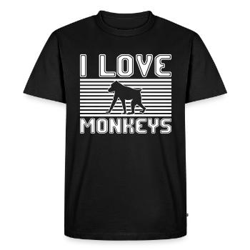 I love monkeys - Men's Premium Organic T-Shirt - black - Front - Nico (187cm)