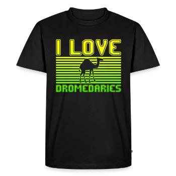 I love dromedaries - Men's Premium Organic T-Shirt - black - Front - Nico (187cm)