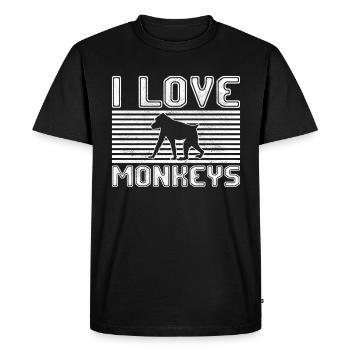 I love monkeys - Men's Premium Organic T-Shirt - black - Front - Nico (187cm)