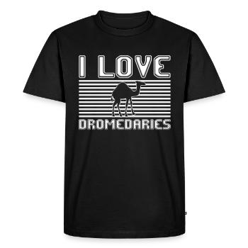 I love dromedaries - Men's Premium Organic T-Shirt - black - Front - Nico (187cm)