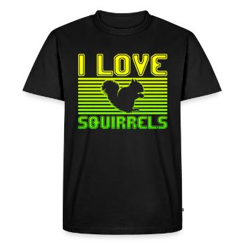 J’adore les écureuils - T-shirt Premium bio Homme - noir - Devant - Nico (187cm)