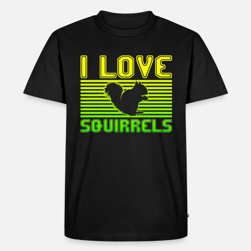 I love squirrels - Männer Premium Bio T-Shirt - Schwarz