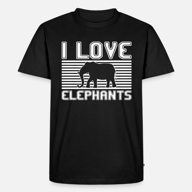 I love elephants - Männer Premium Bio T-Shirt - Schwarz