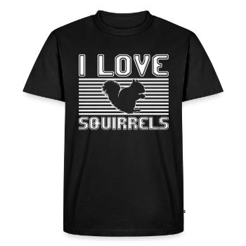 I love squirrels - Men's Premium Organic T-Shirt - black - Front - Nico (187cm)