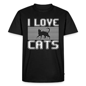 I love cats - Men's Premium Organic T-Shirt - black - Front - Nico (187cm)