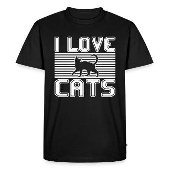 I love cats - Men's Premium Organic T-Shirt - black - Front - Nico (187cm)