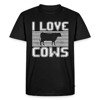 I love cows - Men's Premium Organic T-Shirt - black - Front - Nico (187cm)