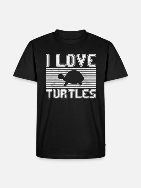 I love turtles - Men's Premium Organic T-Shirt - black