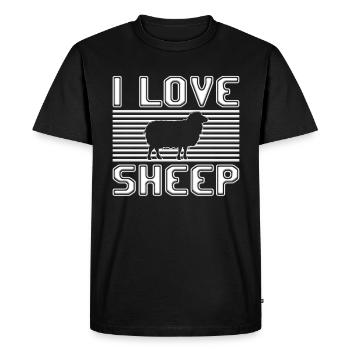 I love sheep - Men's Premium Organic T-Shirt - black - Front - Nico (187cm)