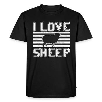 I love sheep - Men's Premium Organic T-Shirt - black - Front - Nico (187cm)