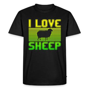 I love sheep - Men's Premium Organic T-Shirt - black - Front - Nico (187cm)