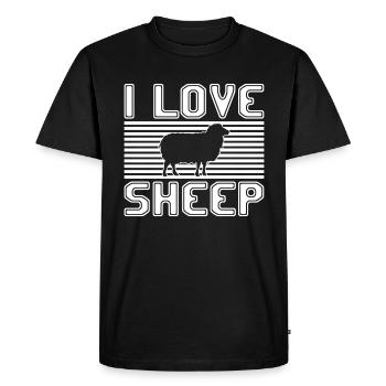 I love sheep - Men's Premium Organic T-Shirt - black - Front - Nico (187cm)