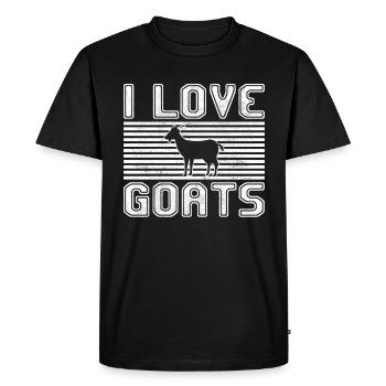 I love goats - Men's Premium Organic T-Shirt - black - Front - Nico (187cm)