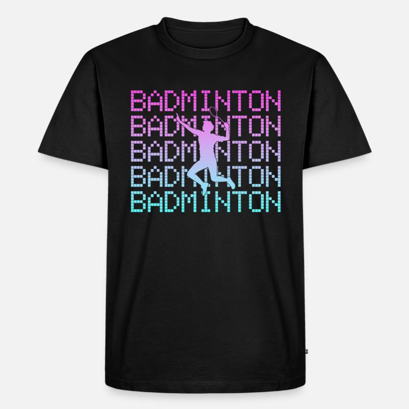 badminton - Männer Premium Bio T-Shirt - Schwarz