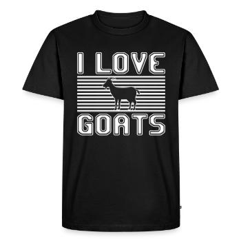 I love goats - Men's Premium Organic T-Shirt - black - Front - Nico (187cm)