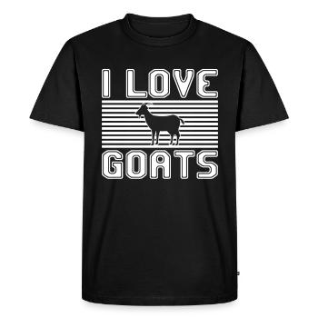 I love goats - Men's Premium Organic T-Shirt - black - Front - Nico (187cm)