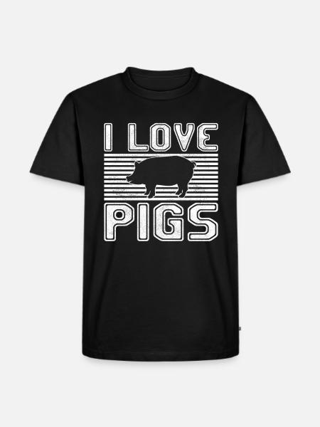 I love pigs - Men's Premium Organic T-Shirt - black