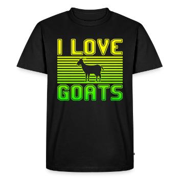 I love goats - Men's Premium Organic T-Shirt - black - Front - Nico (187cm)