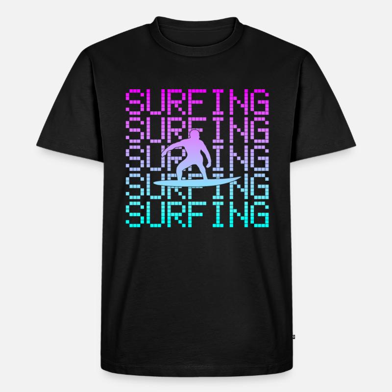 surfen - Männer Premium Bio T-Shirt - Schwarz