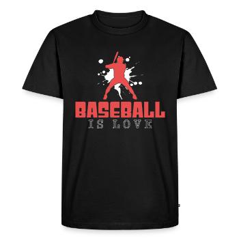 Baseball - Men's Premium Organic T-Shirt - black - Front - Nico (187cm)