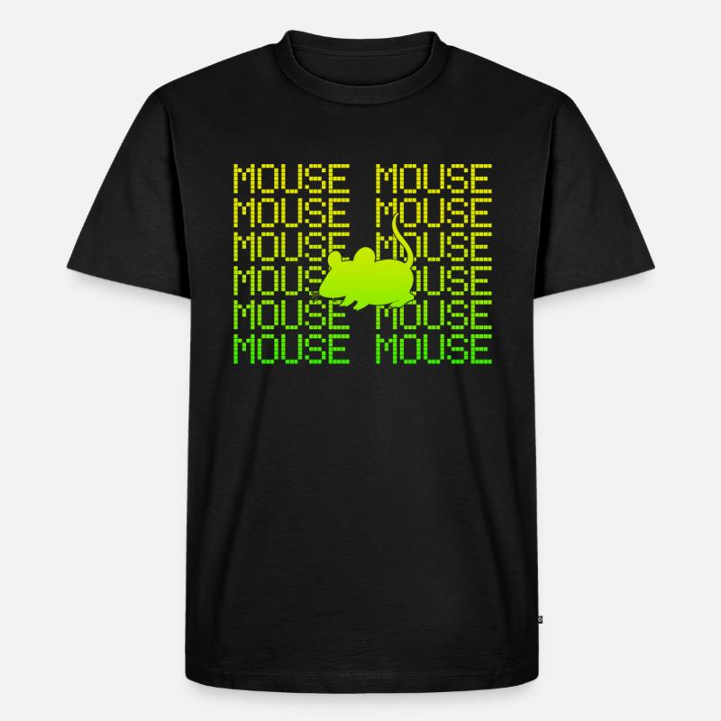 Maus - Männer Premium Bio T-Shirt - Schwarz