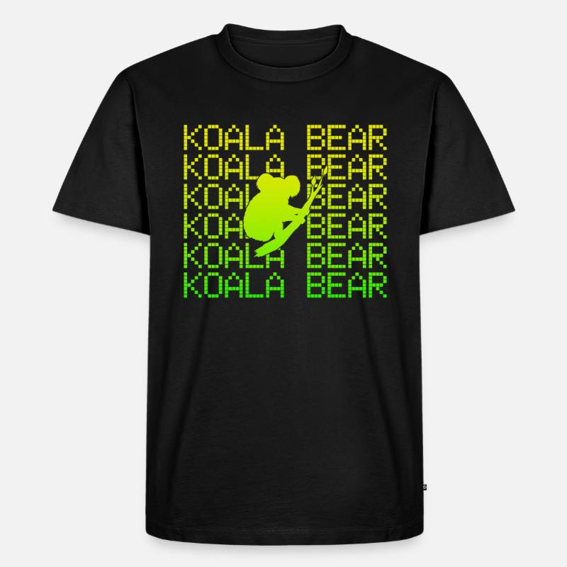 Koala Bär - Männer Premium Bio T-Shirt - Schwarz