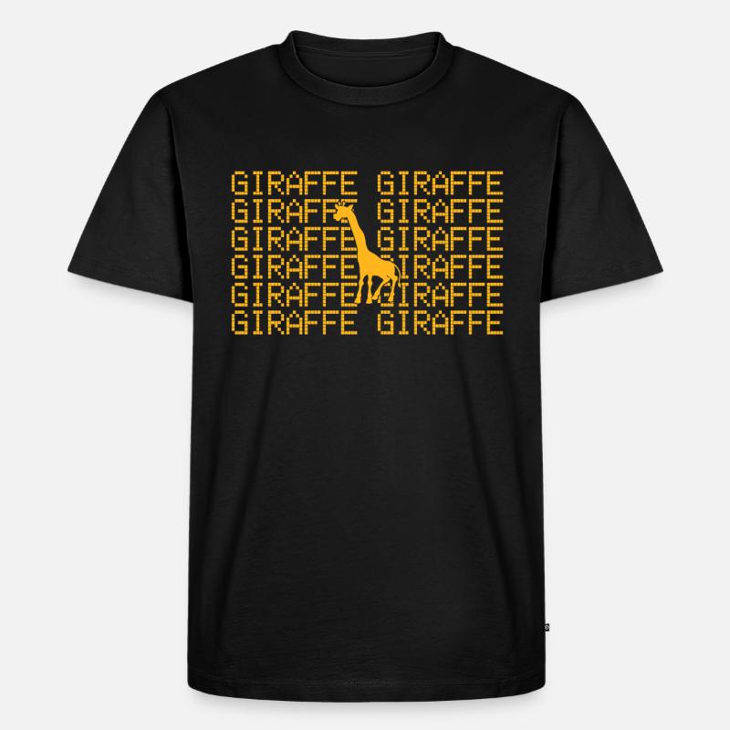Giraffe - Männer Premium Bio T-Shirt - Schwarz
