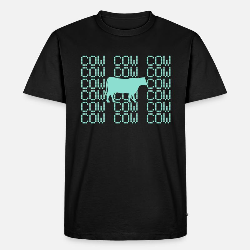 Kuh - Männer Premium Bio T-Shirt - Schwarz