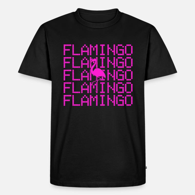 Flamingo - Männer Premium Bio T-Shirt - Schwarz