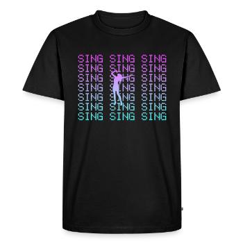 Chanter - T-shirt Premium bio Homme - noir - Devant - Nico (187cm)