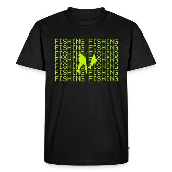 Angling - Men's Premium Organic T-Shirt - black - Front - Nico (187cm)