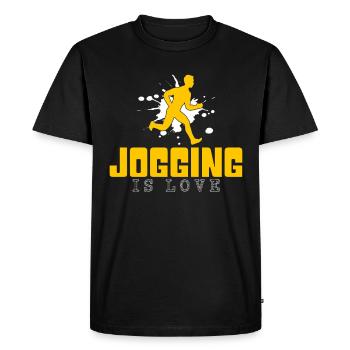 Faire du jogging - T-shirt Premium bio Homme - noir - Devant - Nico (187cm)