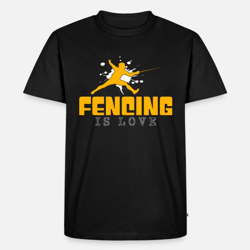 Fechten - Männer Premium Bio T-Shirt - Schwarz