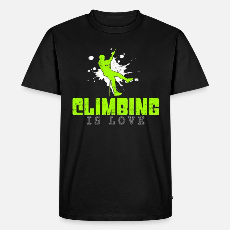 Klettern Spruch - Männer Premium Bio T-Shirt - Schwarz